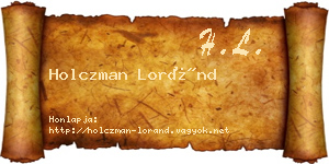 Holczman Loránd névjegykártya
